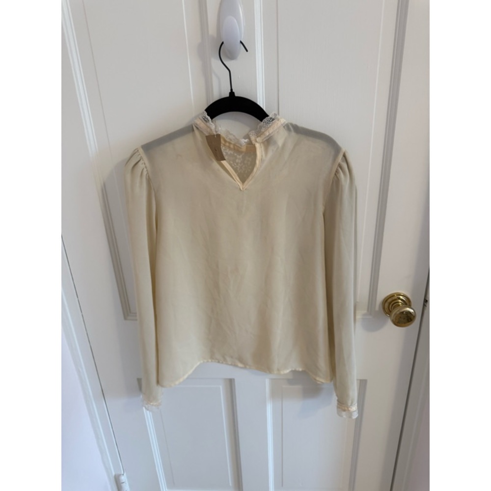 Vintage Gunne Sax Victorian Lace Long Sleeve Blouse - Picture 5 of 11
